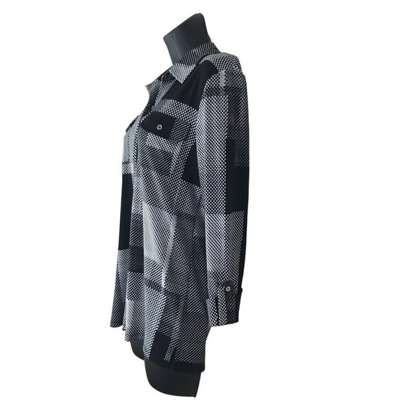 Karl Lagerfeld Stunning Black & White Button Down Shirt Size S - Picture 4 of 7